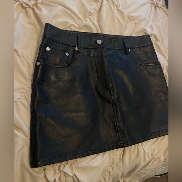 Helmut Lang Black Leather 5-Pocket Mini Skirt - Picture 12 of 14
